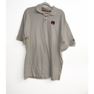 Pressbox Auburn University Polo Shirt - Mens 2XL - Cream With Embroidered Logo